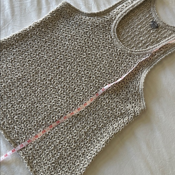 Aerie Textured Open Knit Scoop Neck Tank Top in Beige sz XL EUC - Picture 4 of 9